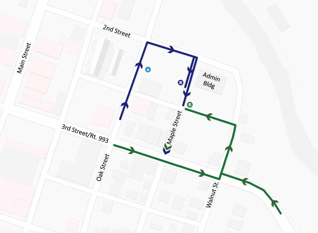 traffic flow map for the burger bash