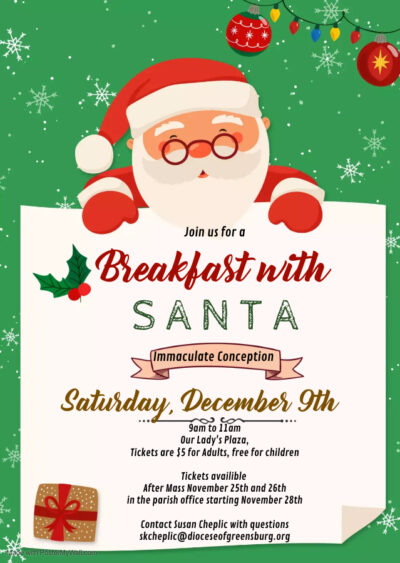 Breakfast with Santa @ Our Lady's Plaza